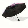 Kuromi Automatic Folding Umbrella-Simple 8-Rib Design, Bright Cartoon Pattern, Durable Iron Frame, Suitable For Travel, Outdoor, Beach-Cute