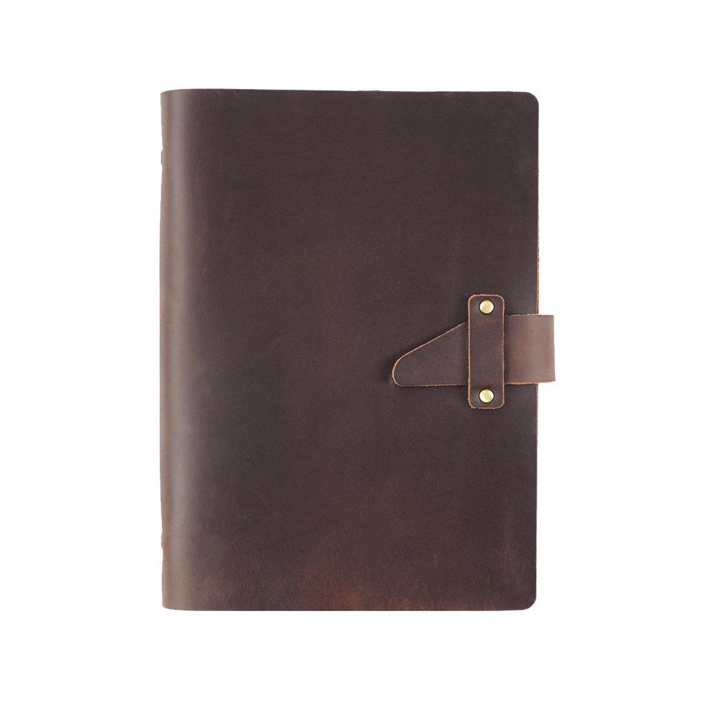 Genuine Leather A5 Business Planner Binder - Retro Style