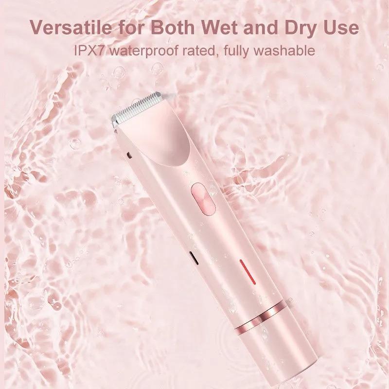 Dual Head Hair Removal for Women Portable Float Blade R-shaped Head Wet Dry Use Waterproof Painless Facial Trimmer Body Epilator