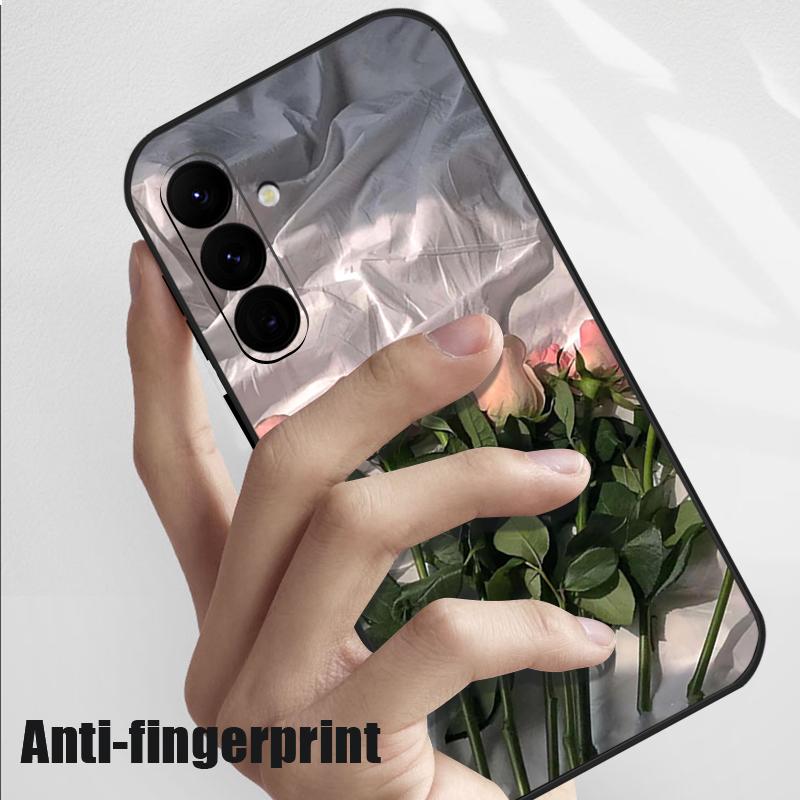 Housse Peinture à l'Huile Fleurs Roses Pour Samsung Galaxy S24 S25 FE S25 S23 S22 Ultra A17 A56 A16 A55 A25 A15 A36 A54 5G Cordon Housse Souple