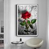 Red Roses Off-White Background Environment Art Tree Plants Canvas Painting Modern Home Decoration Luxury Artwork Prints Poster Pictures Pop Wall Mural