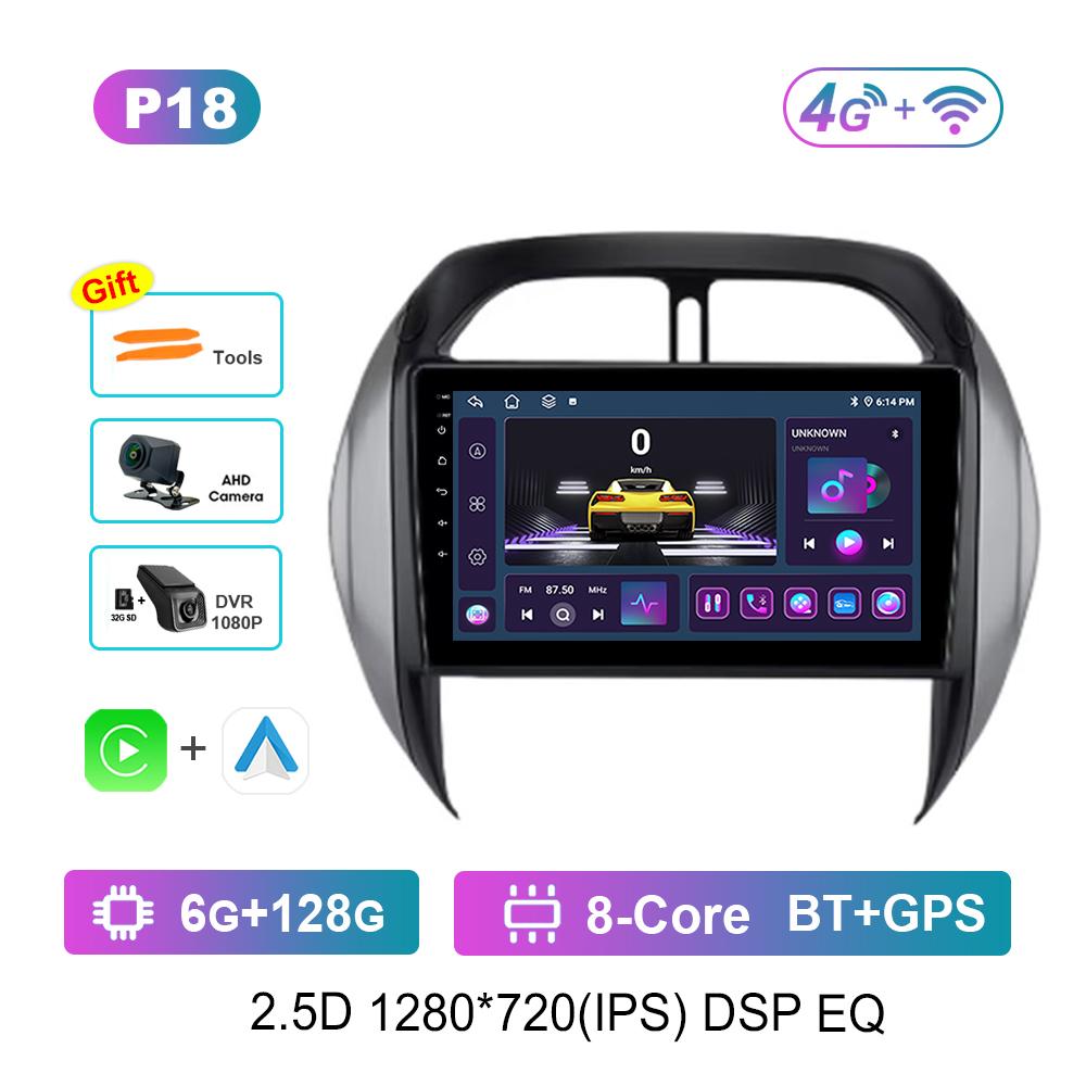 Android OS Car Radio Multimedia Player 9'' for TOYOTA RAV4 2003 - 2005 DSP Stereo 4G WiFi BT Navi GPS QLED Screen Cooling Fan