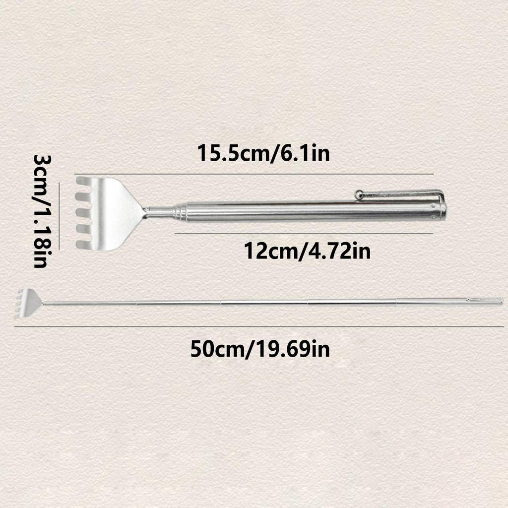 Metal Extendable Back Scratcher Portable Stainless Steel Compact Massager Portable Back Scratcher for Shoulder Home Gym Offices