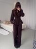 2025 Autumn Women's Long-Sleeve Waist-Cinching Cardigan Suit
