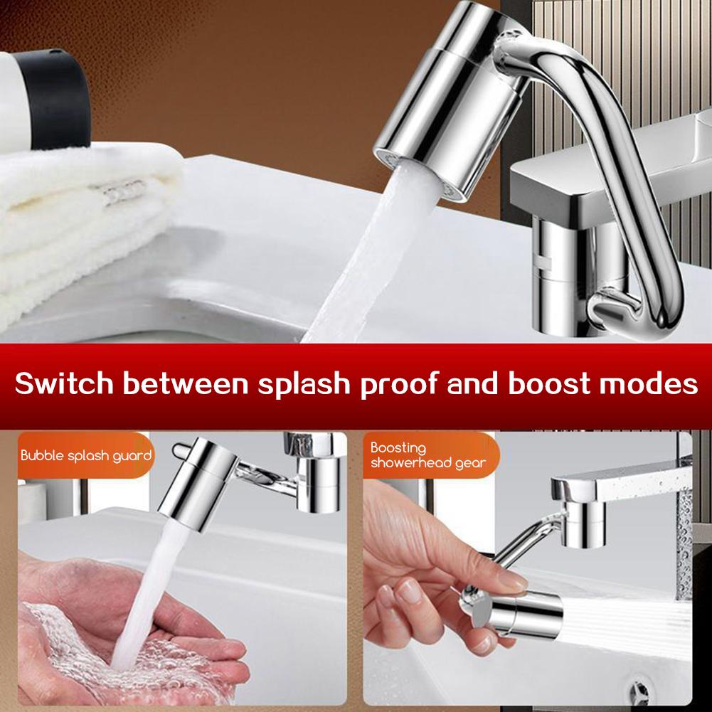 1080° Rotating Faucet Extender Wide Angle Rotating With 2 Water Flows Modes For Kitchen Use