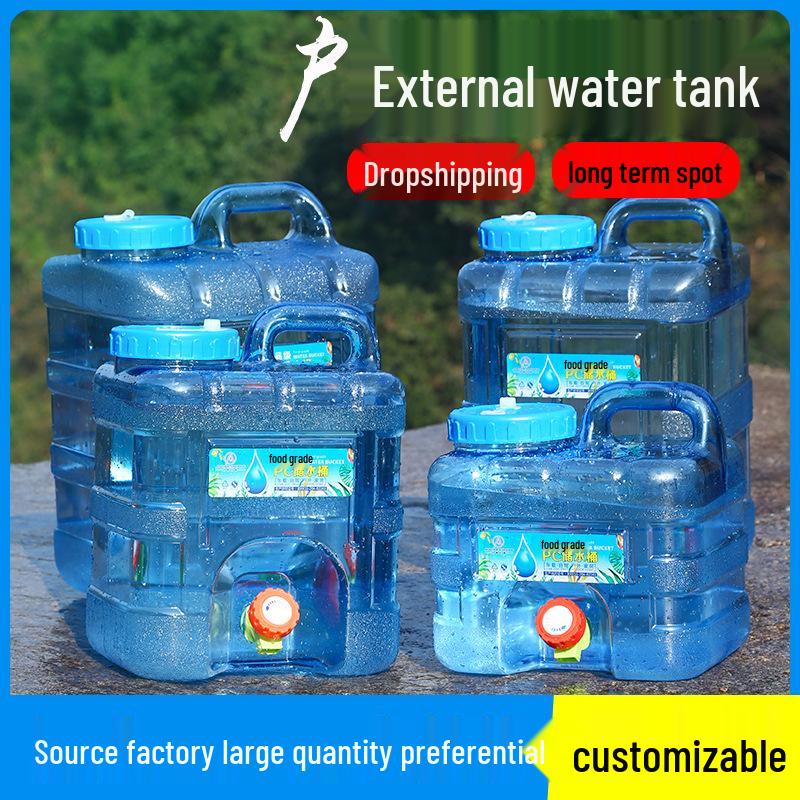 Portable Food Grade Water Storage Container with Faucet for Outdoor Camping and Self-Driving Tours