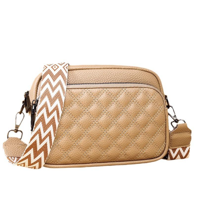 Women's Top Grain Leather Mini Square Bag - Elegant European Shoulder Bag with Versatile Styling for Daily Casual & Office Outfits