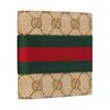 Gucci Bi-fold design with Web function GG canvas wallet Unisex couple model Sand color with brown