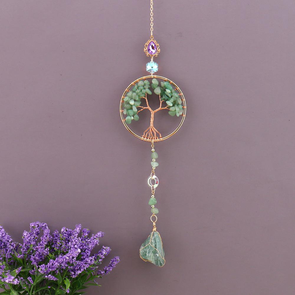 Amethyst Life Tree Dream Catcher Car Ornament Wind Chime T133