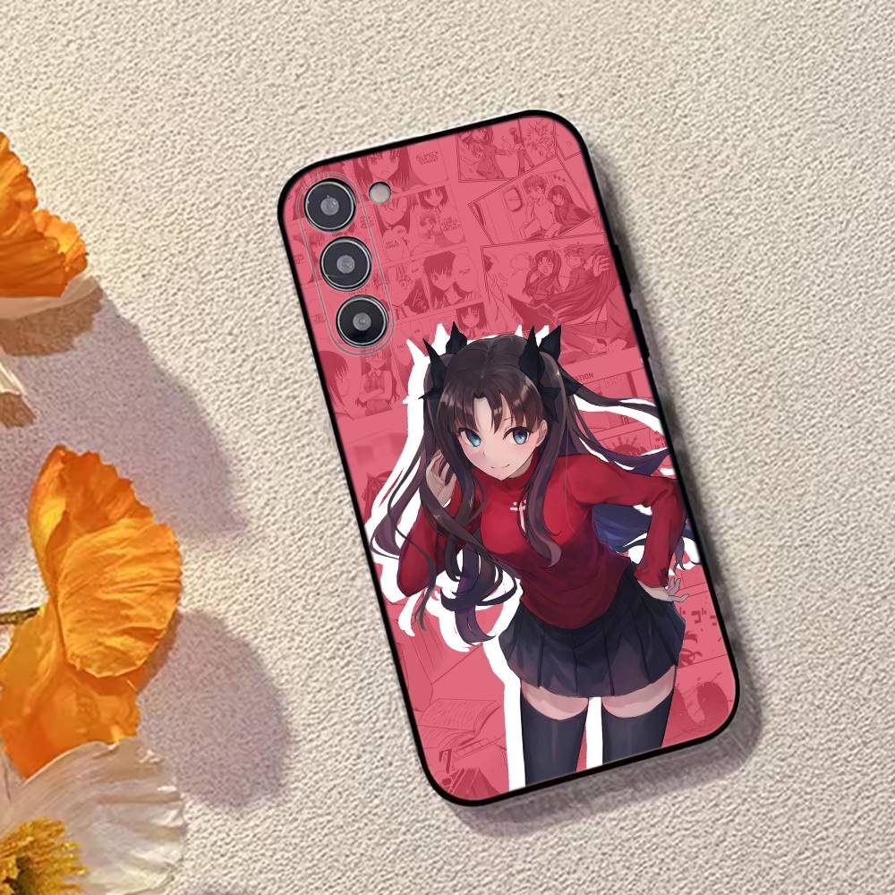 Game F-Fate Tohsaka Rin Saber Phone Case Black Silicone Soft For Samsung Galaxy A73,A72,A71,A70,A53,A52,A51