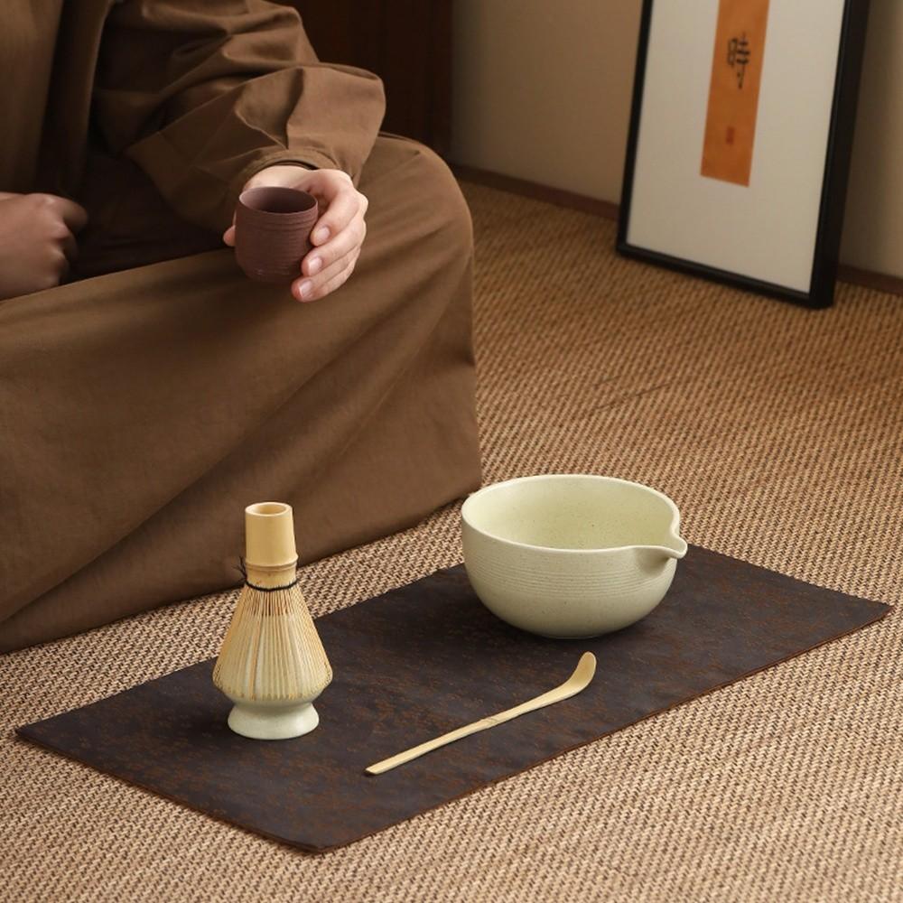 4PCS Ceramic Bamboo Japanese Matcha Tea Set Matcha Bowl Reusable Matcha Whisk Set Matcha Whisk Holder Matcha Making Kit