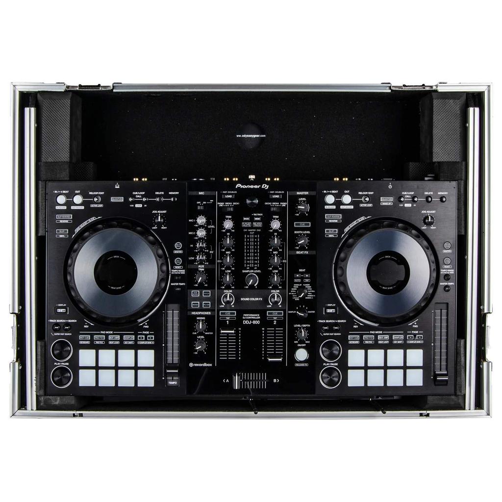 ODYSSEY DJ Controller Case for Pioneer Pioneer Flight Case with Bottom 1U Rack Space and Glide Platform FZGSPIDDJ8001 DDJ-800 DDJ-800