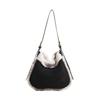 Large Capacity Elegant Premium Small Shoulder Bag for Women 2026 High Quality Black Matte Plush Edge Underarm Crossbody Bag