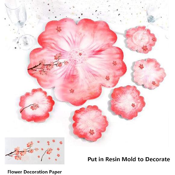 Resin Coaster Molds, Large Silicone Flower Shape Tray Coaster Resin Molds Kit for DIY Epoxy Resin Casting, Agate Coasters, Home Decor Making (6pcs)