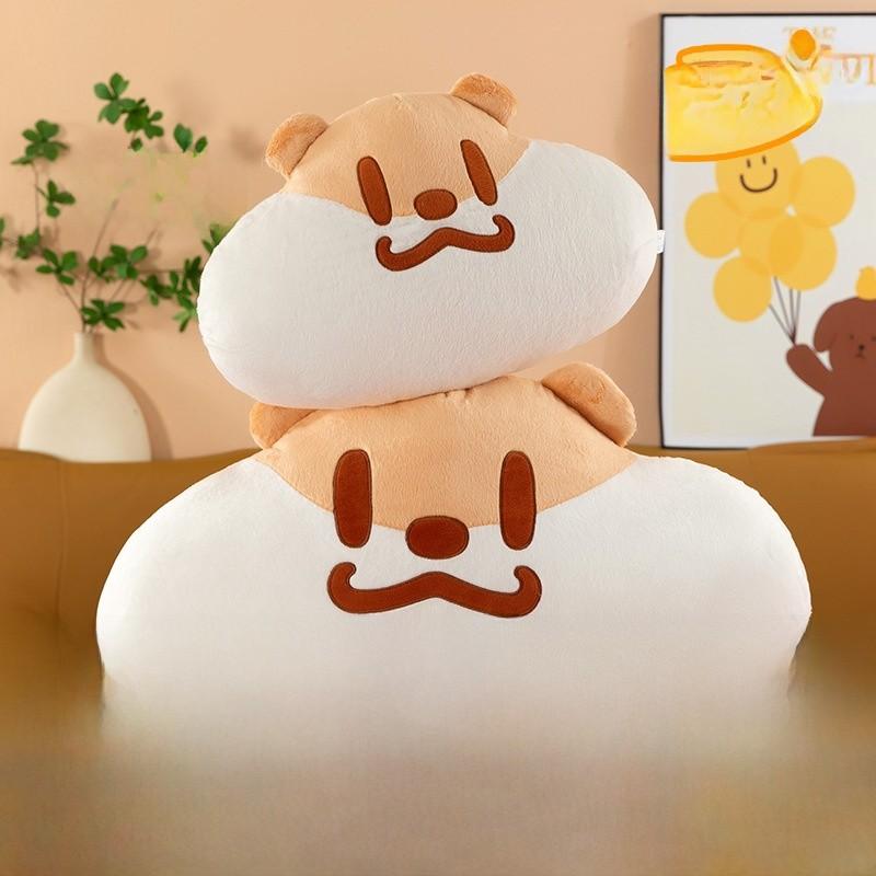 Milk Tea Mouse Plush Pillow With Short Velvet Material For Girls Bed Decor