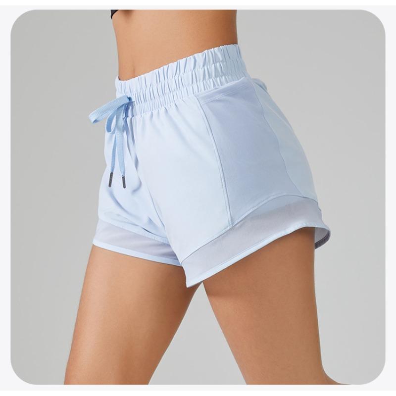 Fake Two Pairs of Sports Shorts Anti Glare Running Training and Fitness Pants High Waisted Loose and Breathable Yoga Pants Women’s Shorts