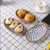 Rattan Porcelain Fruit Plate, Refreshment Plate, Japanese Snack Snack, Breakfast Plate, Bread Basket, Storage Basket, Towel Tray