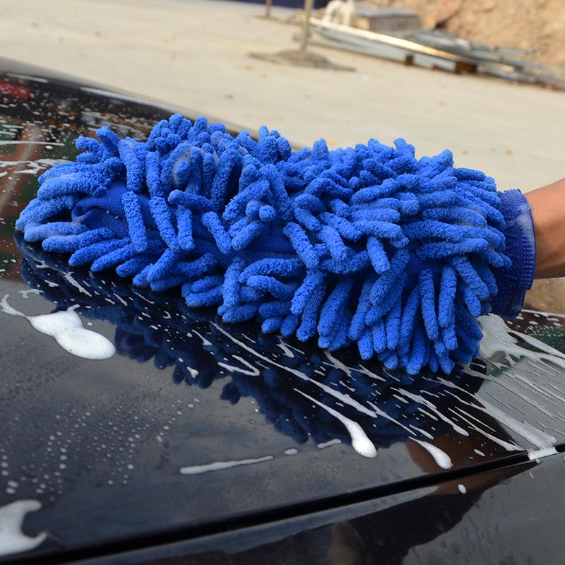 Double-Sided High-Density Chenille Car Wash Mitt - Colorful Microfiber