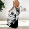 Women's Fashion Backless Spaghetti Strap Casual Loose Floral Print Dress