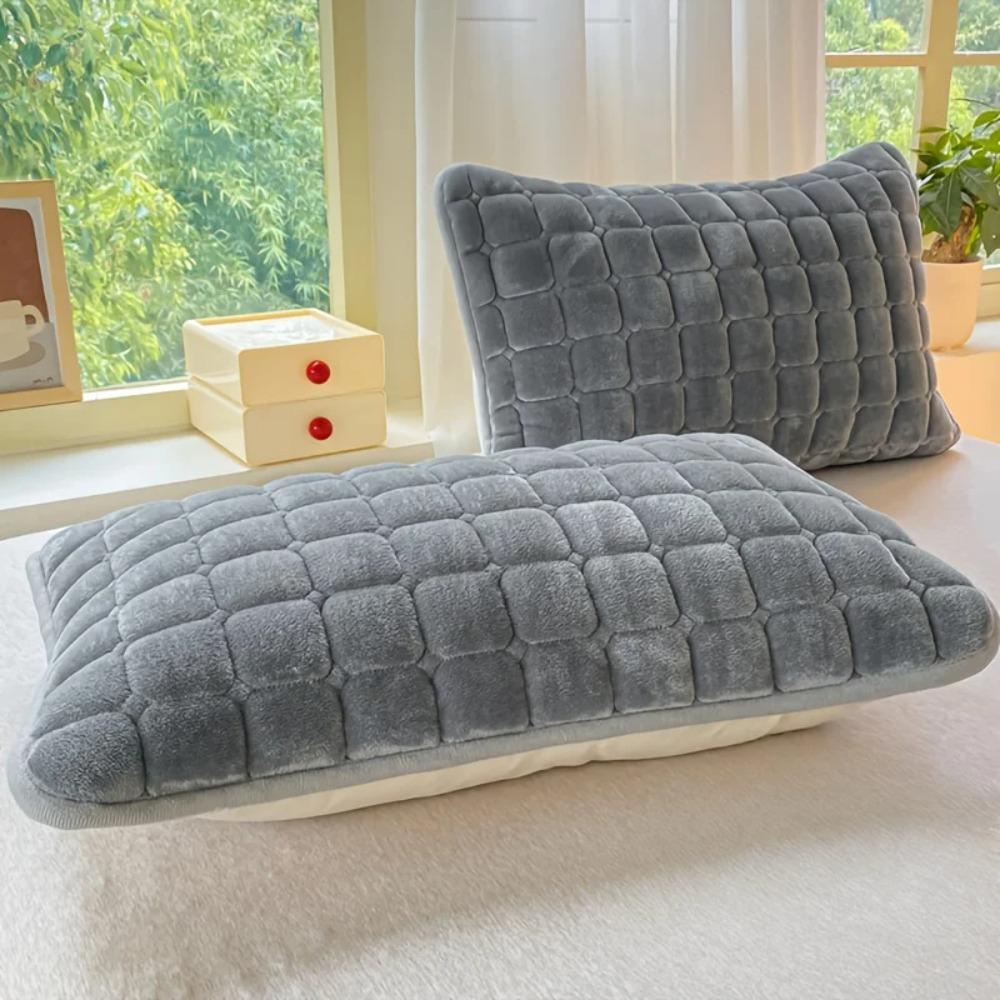 Warm Plaid Pillowcase Thickened Pillow Cover Modern Cushion Cover  Bedroom
