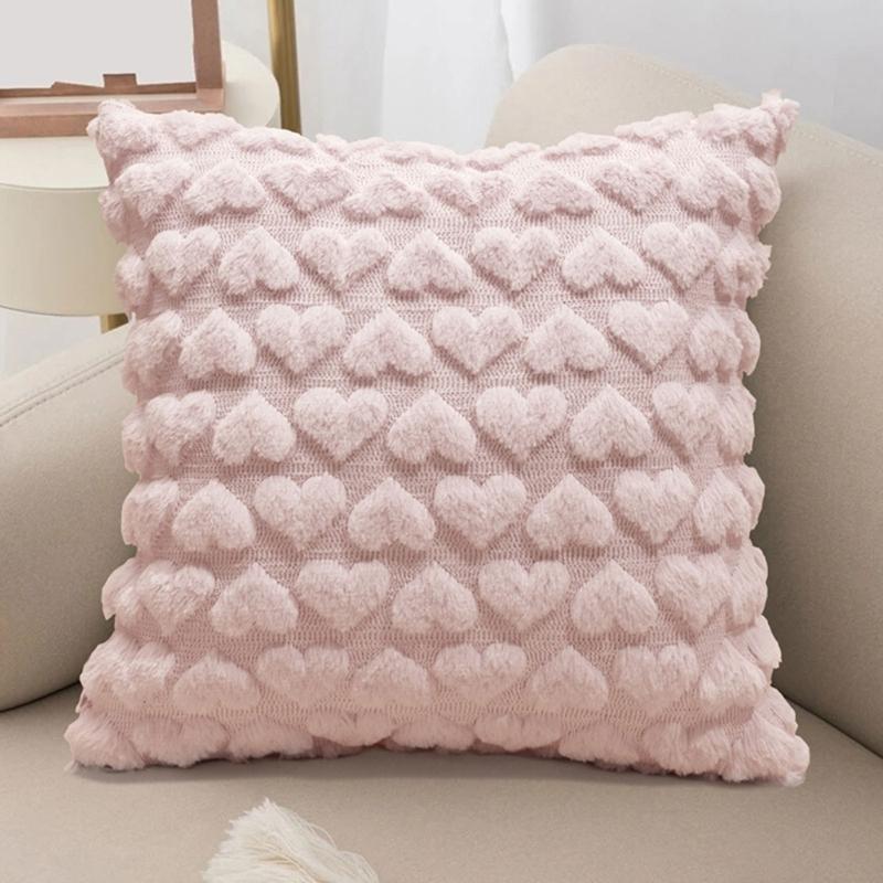 Love Heart Throw Pillow Cover, Comfortable Touch Sofa Cushions Cover Easy Cleans for Bedroom Sofa Office
