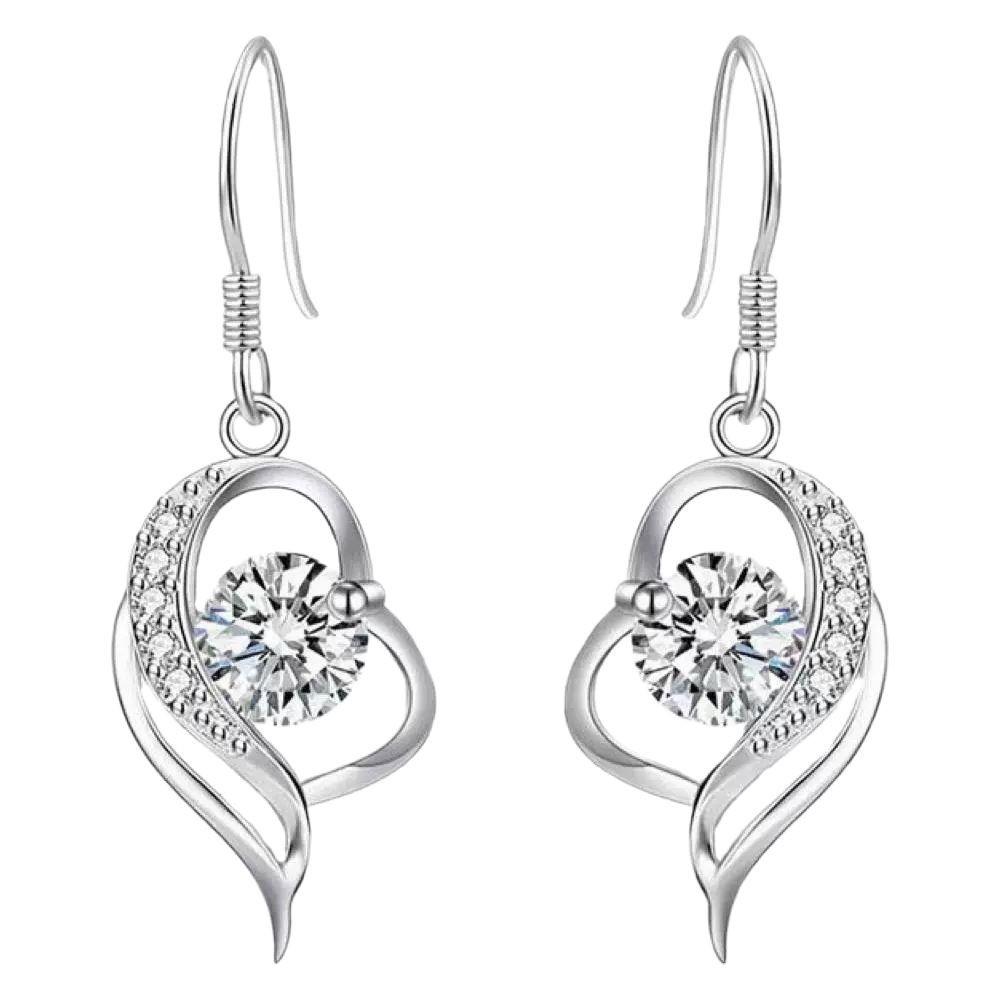 I have your earrings in my heart, women's light luxury, high-end sense, slightly inlaid with zircon, simple personality, temperament, love ear hook