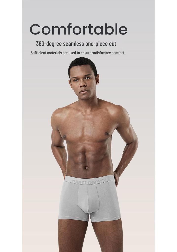 New Breathable 60s Modal Antibacterial Men's Boxer Briefs - Solid Color