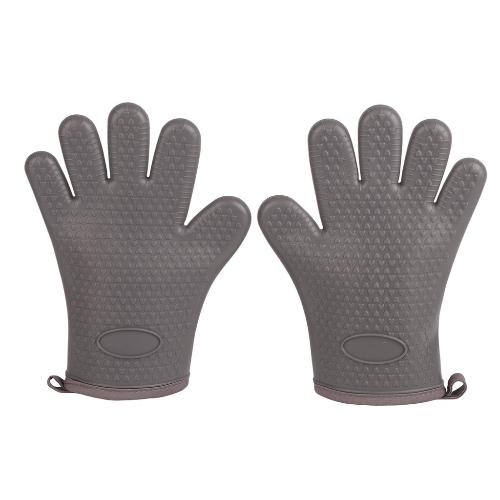 Hitzebeständige Handschuhe Grillhandschuhe Verbrühschutz Silikon Ofenhandschuhe für Küche Kochen Backen