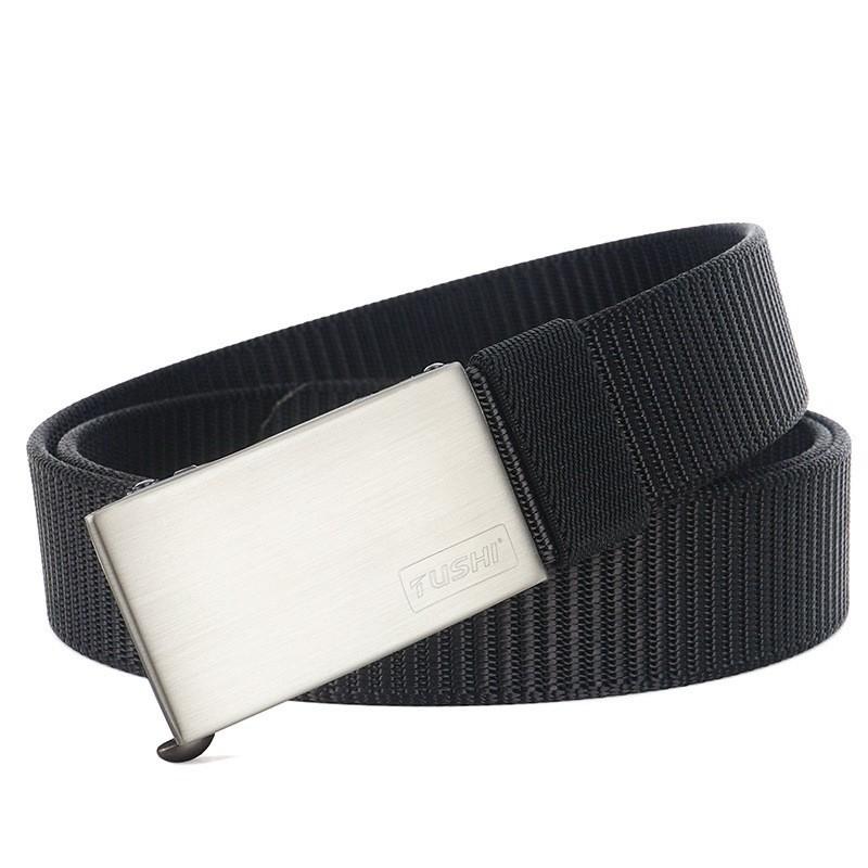 TUSHI Men s Belt Nylon Automatic Buckle Business Youth Dress Suit Pants 120cm