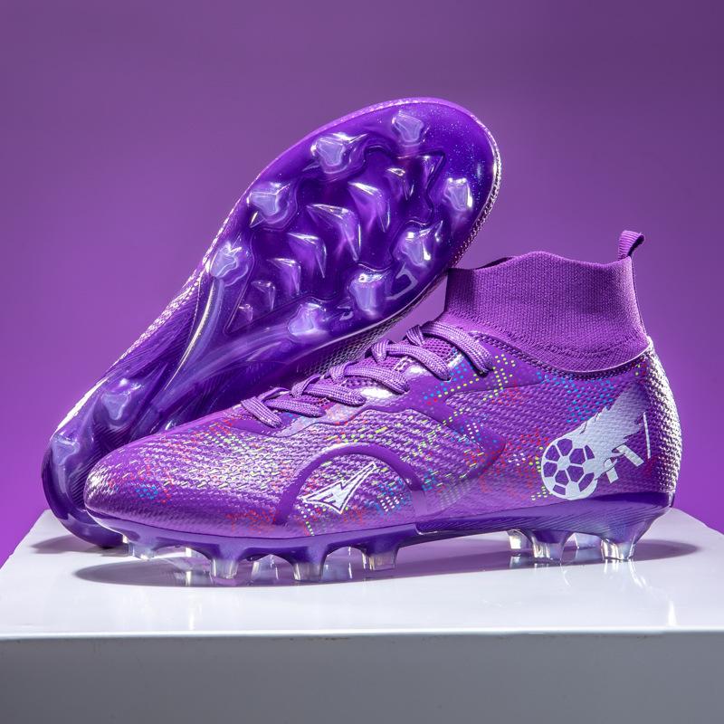 High-top football shoes adult broken nails spikes outdoor grass game training football shoes
