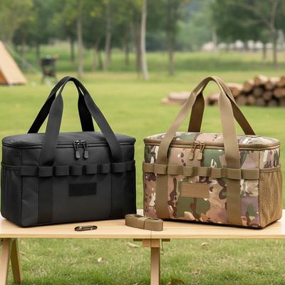 Outdoor Camping Aufbewahrungstasche Große Kapazität Taktische Tasche Multifunktionale Gasflasche Picknick Kochgeschirr Besteck Organizer Tasche