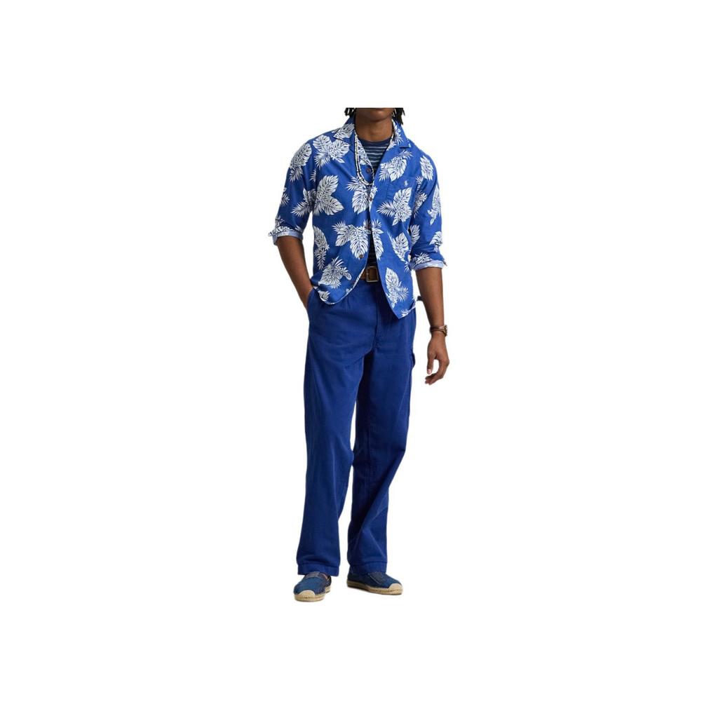 Polo Ralph Lauren Klassisches Baumwoll-Oxford-Polohemd mit Button-Down-Kragen, Langarm, Herrenhemd, Blau, MNPOWOV16824000-400