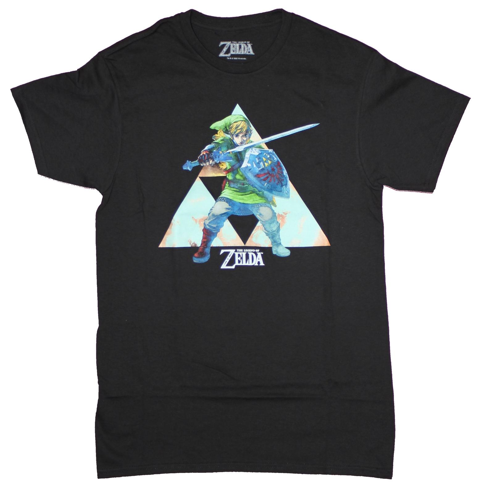 Legend of Zelda Adult New T-Shirt - Battle Ready Triangle Pic S