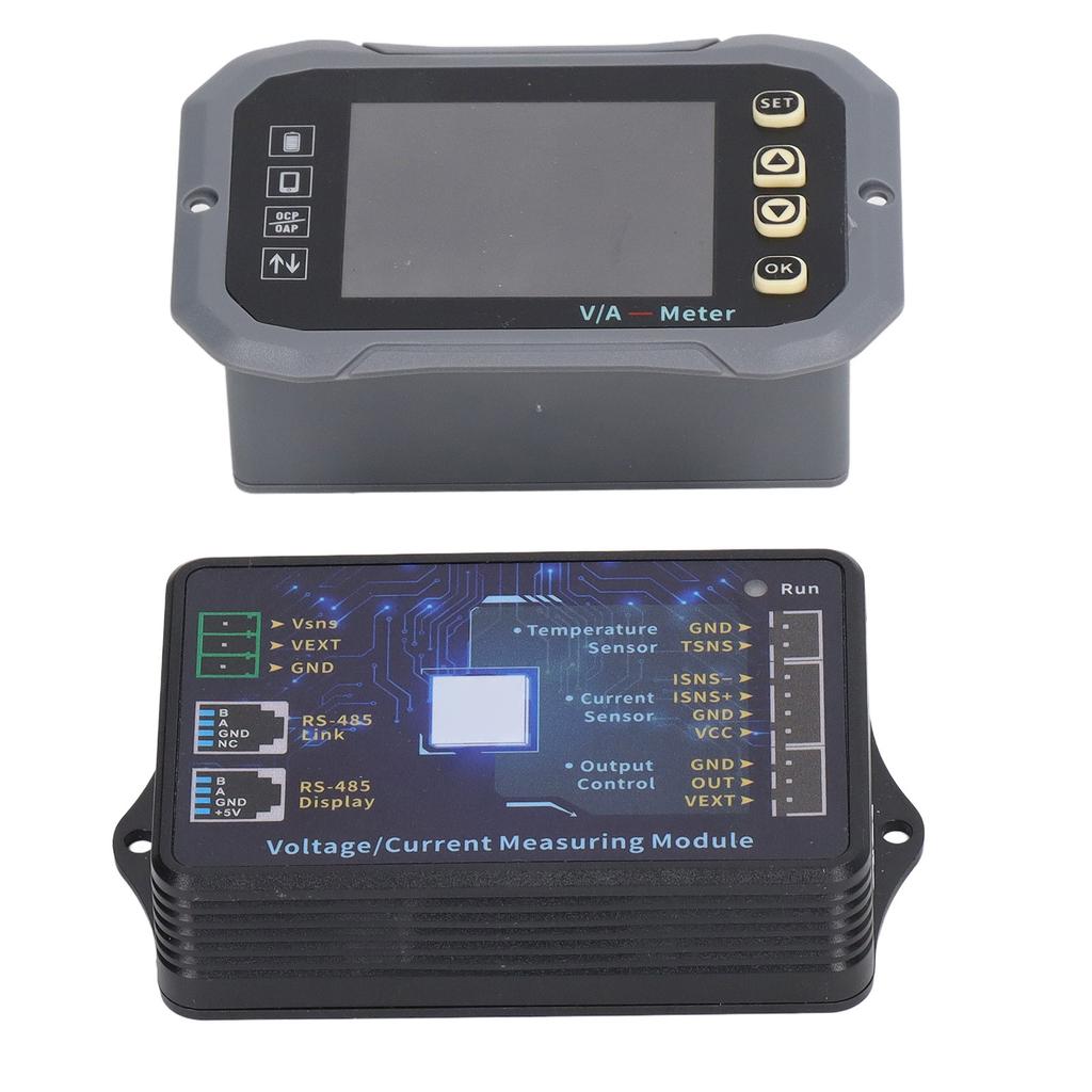 Battery Monitor 100A 2.4in LCD Display Battery Capacity Detector APP Control Voltage Current Meter with Shunt