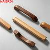 NAIERDI 5 Bucăți Butoane și Mânere Naturale din Lemn pentru Dulapuri Mânere pentru Dulapuri de Bucătărie din Nuc Butoane pentru Sertare Mâner Rotund pentru Mobilier