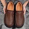 Fashion Leather Shoes Man Casual Loafers Luxury Design Slip on Male Dress Shoes Leisure Style Big Size Outdoor Wear-resistant Sole