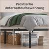 VASAGLE Struttura Letto Singolo 90 x 200 cm Struttura Letto in Metallo Spazio Sottoletto Letto Ospite Moderno Montaggio Facile Nero Inchiostro RMB132B01