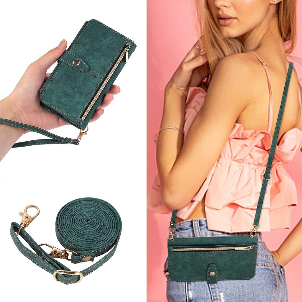 For Google Pixel 9 Pro XL 9Pro Long Lanyard Crossbody Purse Flip Leather Phone Case for Pixel9 8A 7A 7 Pro 6A 8Pro Zipper Wallet Card Solt Stand Shell