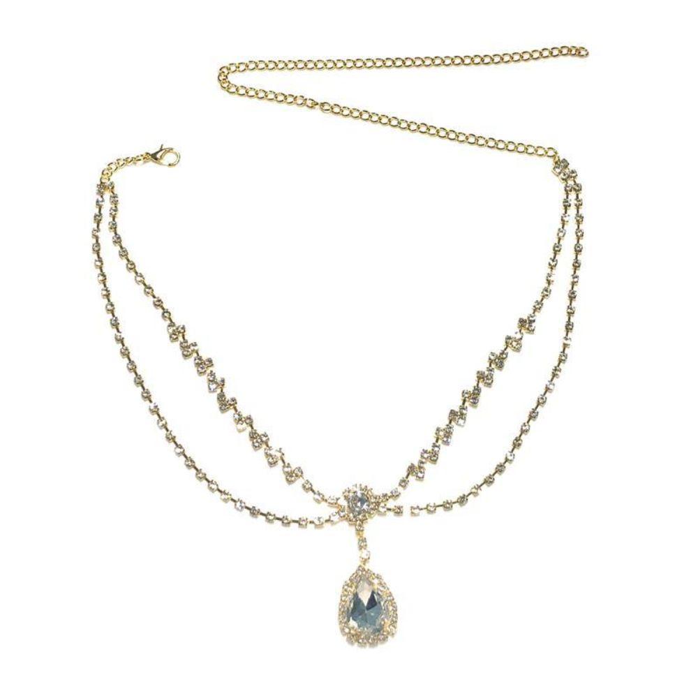 Headwear Head chain Eyebrow Pendant Bohemian Headdress Water Drop Hair Ornament Forehead Chain