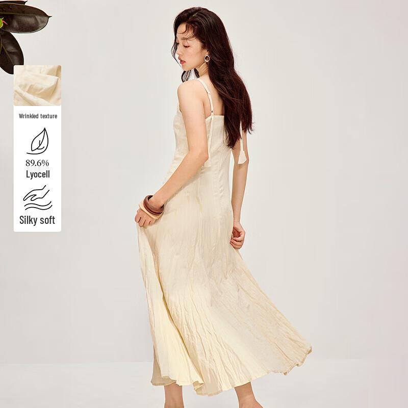 

INMAN Лиоцелловое плиссированное миди-платье с 3D-бретелями и эффектом похудения L