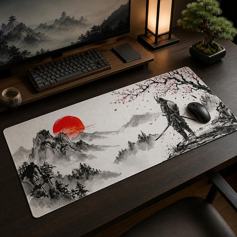 Mouse Pad Mount Fuji Red Sun Samurai Gaming XL HD New Mousepad XXL Mouse Mat Carpet Office Soft Computer Desktop Mouse Pad