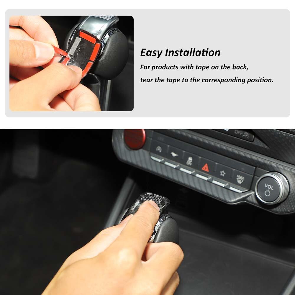 Carbon Fiber Inner Gear Shift Knob Trim Cover For Ford Mustang 2024 25 Interior