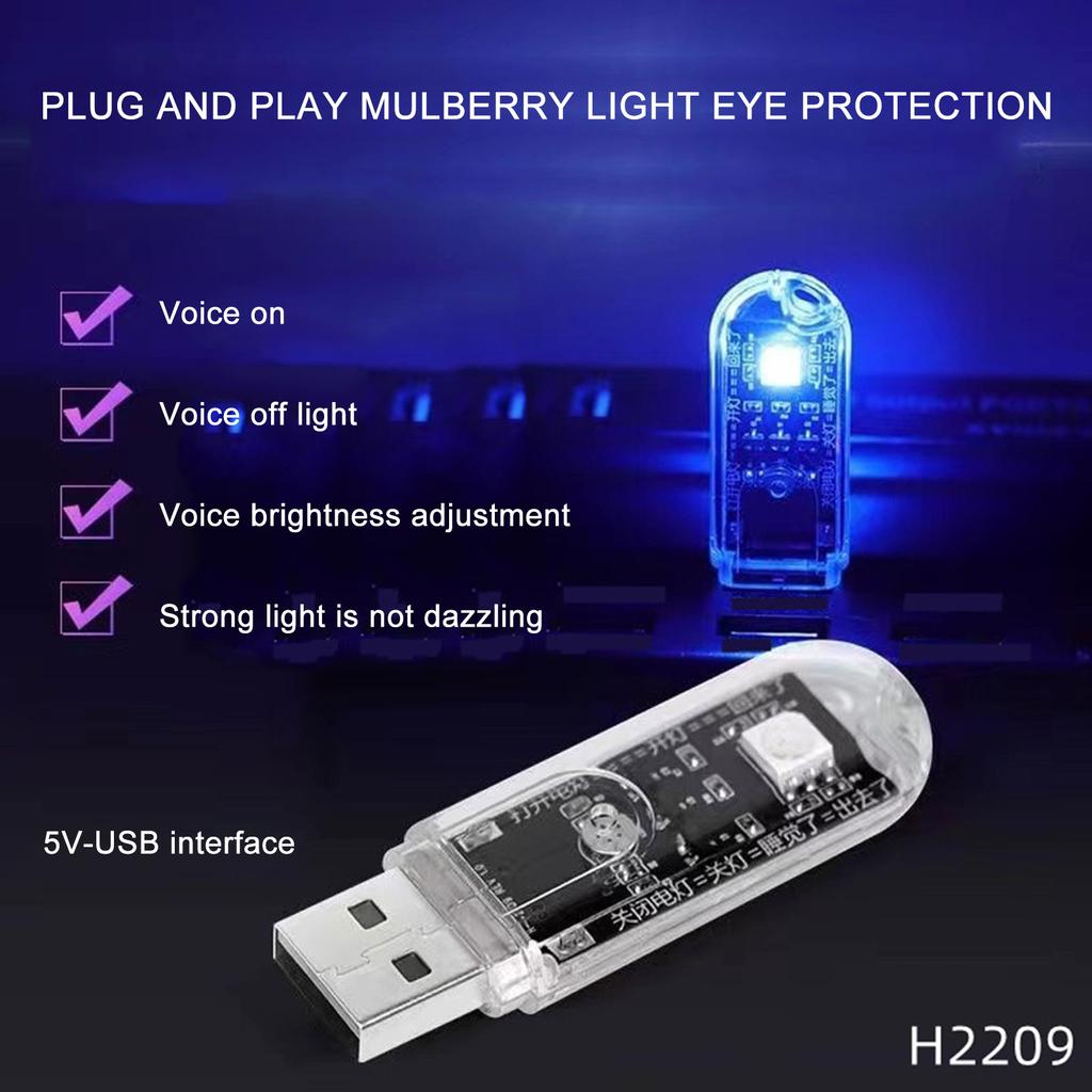 Smart Voice Control Night Light Colorful USB Night Lights Motion Sensor No Internet Connection Car Intrerior Decorative