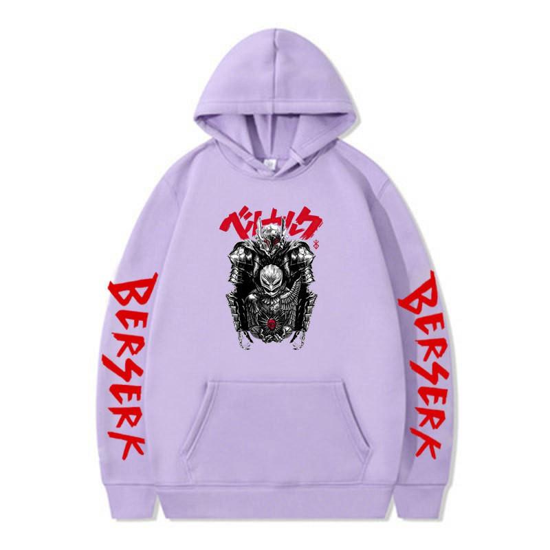 Berserk Anime Hooded Fleece Sweatshirt Men Unisex Streetwear Oversized Pullover Casual Sportswear
