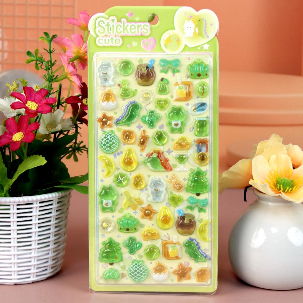 3D Cartoon Crystal Bubble Stickers for Kids - Fun and Cute Decorative Embossed Stickers Gift