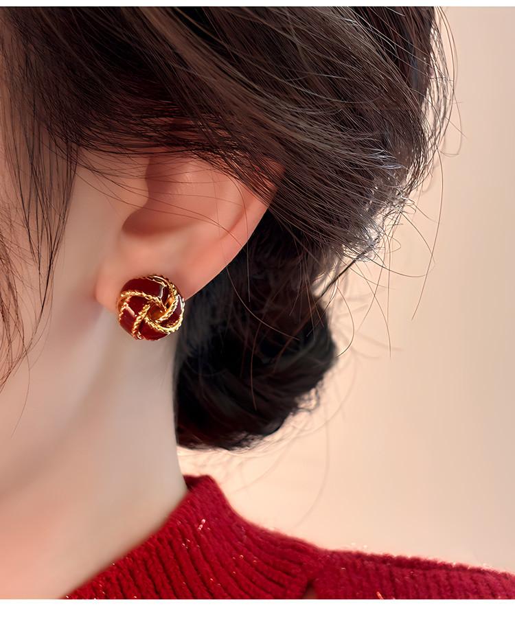 Retro Red Concentric Knot Earrings