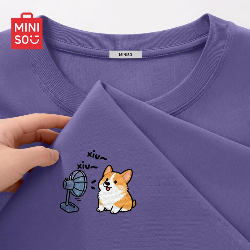 MINISO Men's Casual Pure Cotton Short-Sleeve T-Shirt