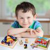 Bilderwürfel Holz 16-Piece Wooden Cube Puzzle 3D Puzzle Game Montessori Educational Toy for Boys Girls Ages 2 3 4 Years Old