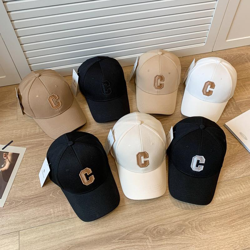 C Letter Embroidery Baseball Cap Sun Protection Peaked Cap Breathable Outdoors