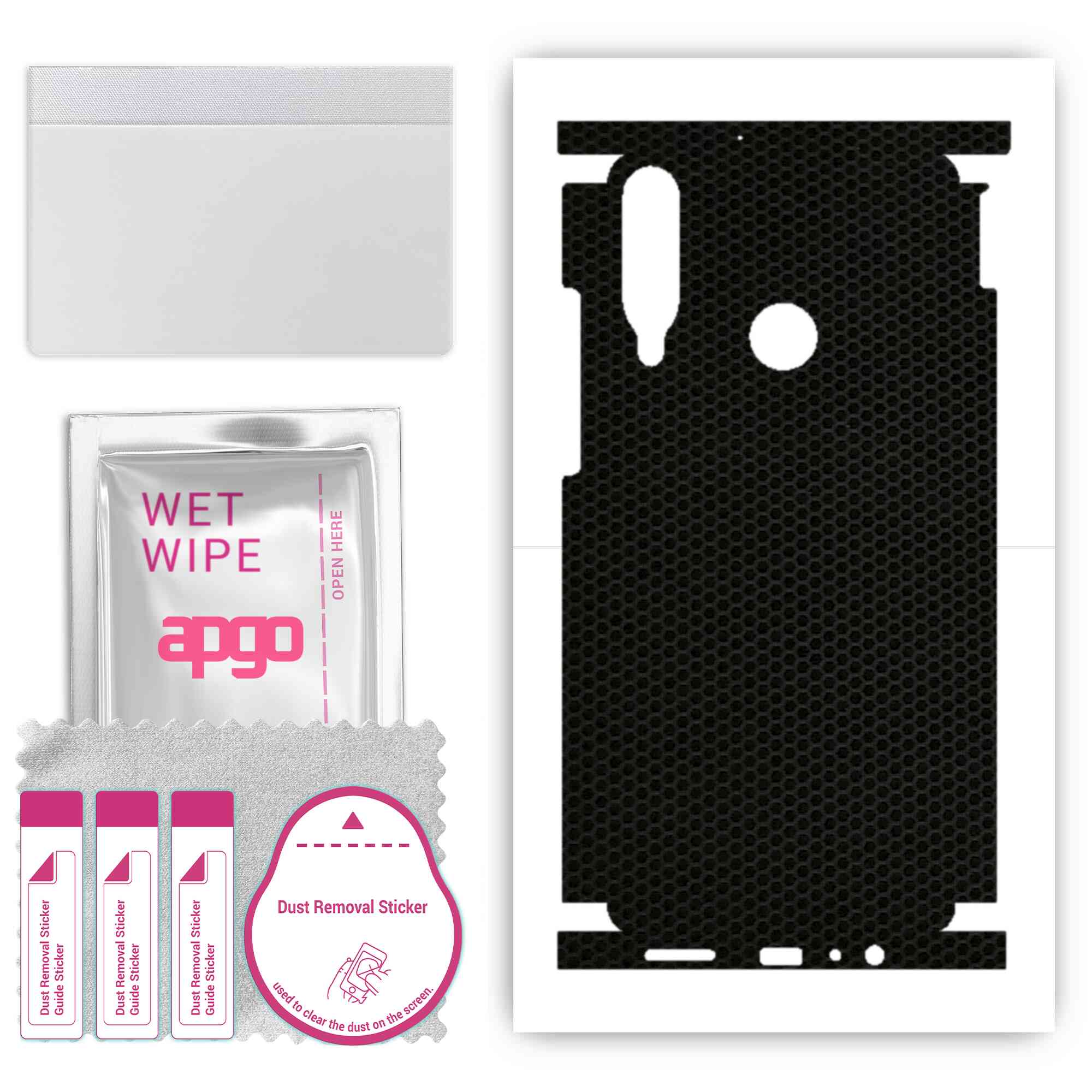 

apgo Protective Skin Sticker for the back+sides compatible with Huawei Y6p, Full Wrap Film, Foil, Vinyl - Pattern Matrix